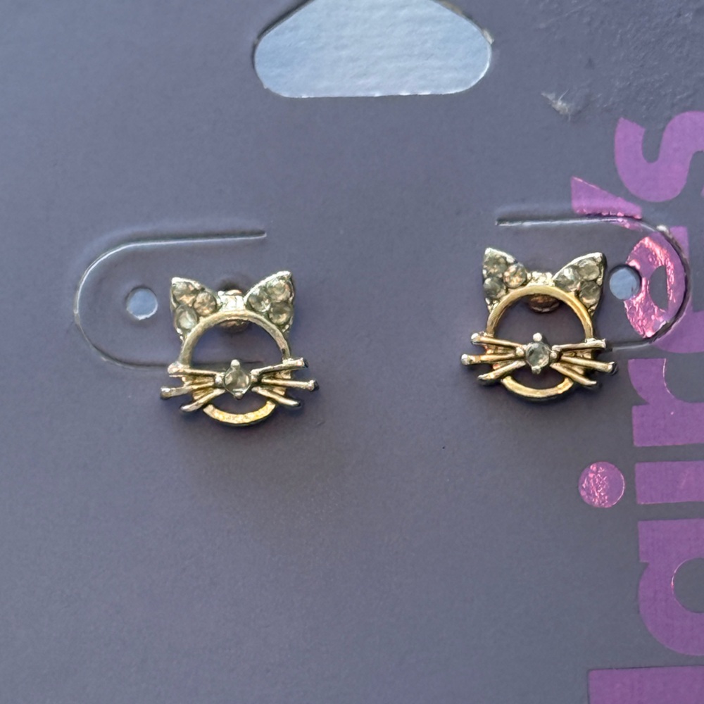 Claire's Gold and Silver Cat Studs